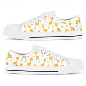 Cute Giraffe Shoes | Custom Low Tops Sneakers For Kids & Adults