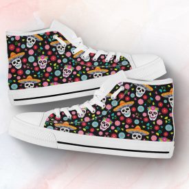 Mexican Skull Shoes | Custom High Top Sneakers For Kids & Adults