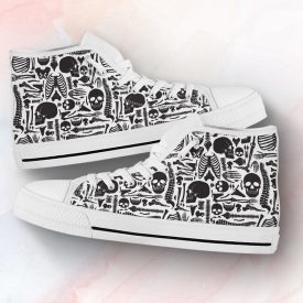 Human Bones Shoes | Custom High Top Sneakers For Kids & Adults