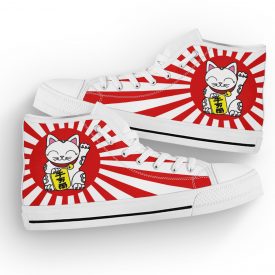 Japanese Cat Shoes | Custom High Top Sneakers For Kids & Adults