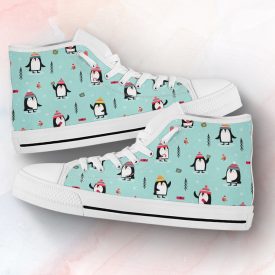 Kawaii Penguin Shoes | Custom High Top Sneakers For Kids & Adults