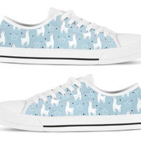 White Llama Shoes | Custom Low Top Sneakers For Kids & Adults