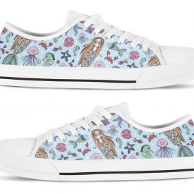 Blue Mermaid Shoes | Custom Low Tops Sneakers For Kids & Adults