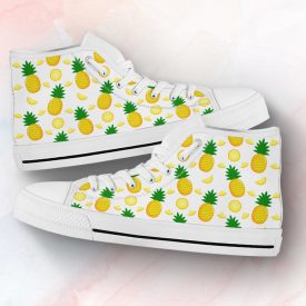 Pineapple Pattern Shoes | Custom High Top Sneakers For Kids & Adults