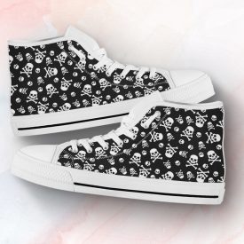 Crossbone Print Shoes | Custom High Top Sneakers For Kids & Adults