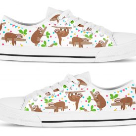Lazy Animal Sloth Shoes| Custom Low Top Sneakers For Kids & Adults