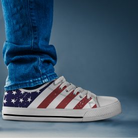 US Flag Shoes | Custom Low Tops Sneakers For Kids & Adults
