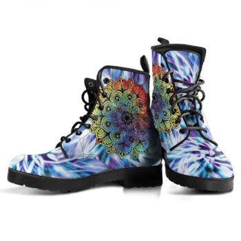 Tiedye Mandala Womens Leather Boots 1