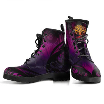 Tree Of Life Women S Leather Boots Purple
