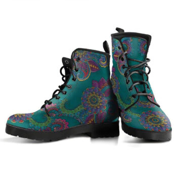 Turqouise Paisley Mandala Handcrafted Boots