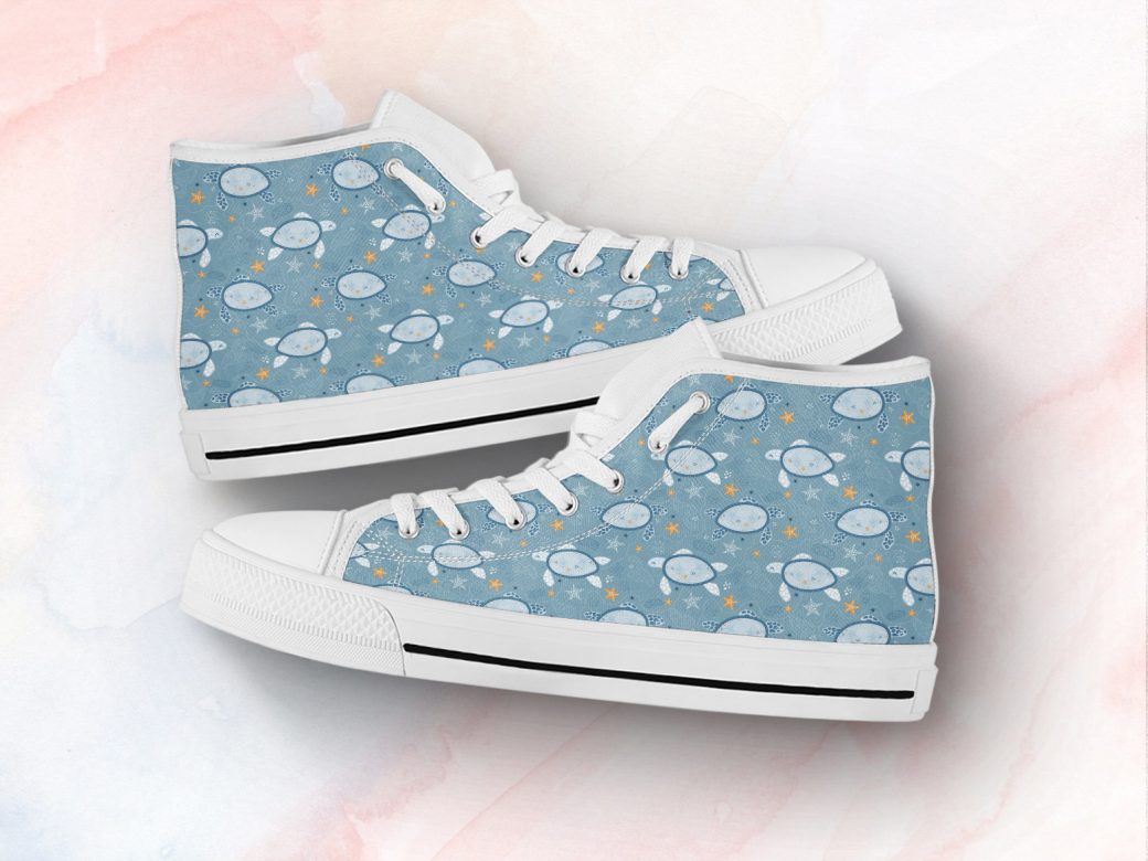 Turtle Lover Gift Shoes | Custom High Top Sneakers For Kids & Adults