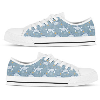 Turtle Print Shoes | Custom Low Tops Sneakers For Kids & Adults