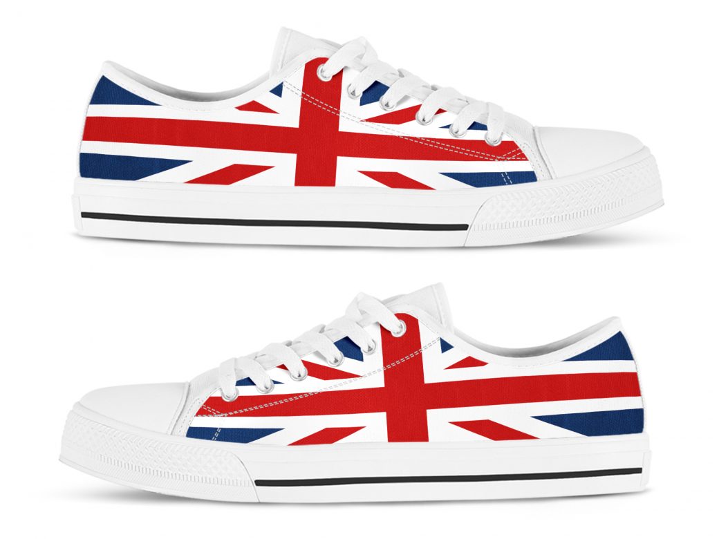 UK Flag Shoes | Custom Low Tops Sneakers For Kids & Adults