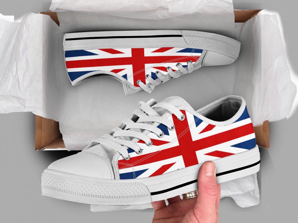 UK Flag Shoes | Custom Low Tops Sneakers For Kids & Adults