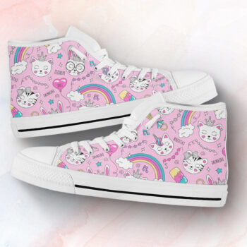 Unicorn Cat Shoes | Custom High Top Sneakers For Kids & Adults
