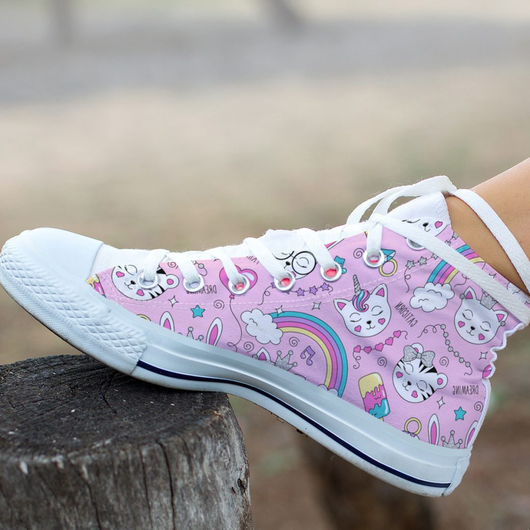 Unicorn Cat Shoes | Custom High Top Sneakers For Kids & Adults