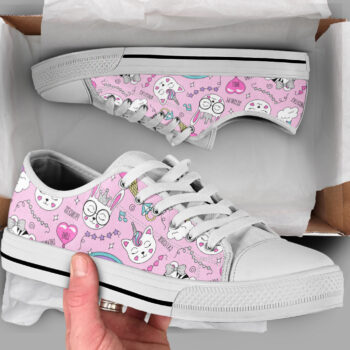 Unicorn Cat Shoes | Custom Low Tops Sneakers For Kids & Adults