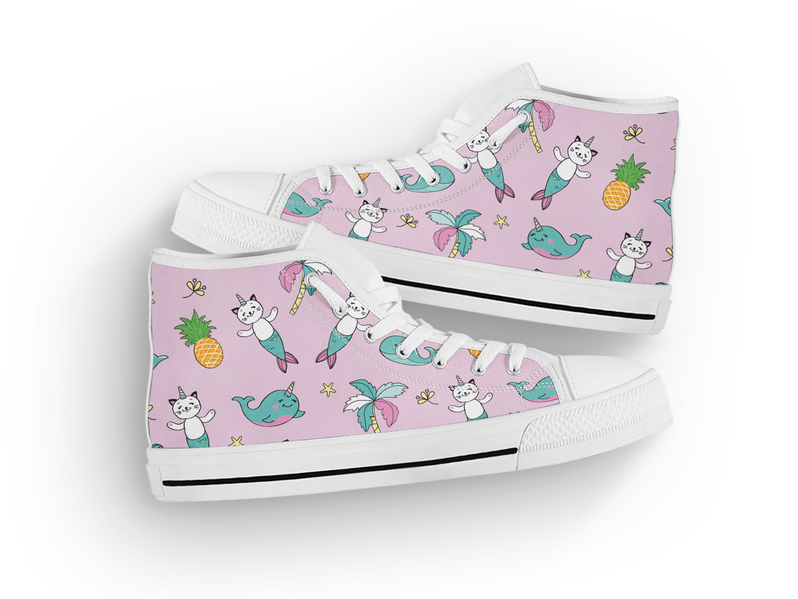 unicorn-cat-mermaid-shoes-high-top-sneakers-1