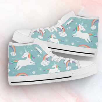 Cute Unicorn Shoes | Custom High Top Sneakers For Kids & Adults
