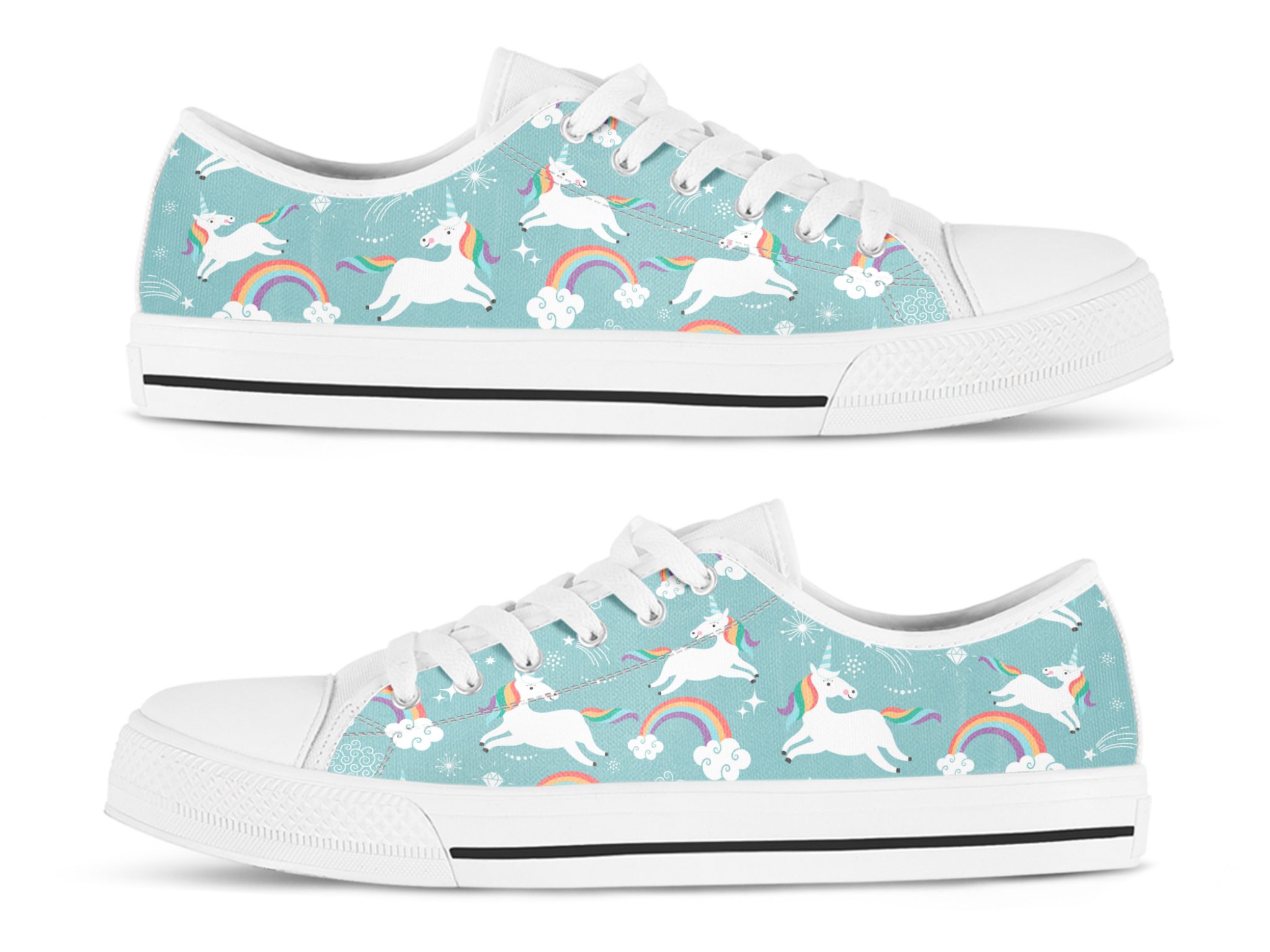  Cute Unicorn Shoes  Custom Canvas Sneakers For Kids Adults