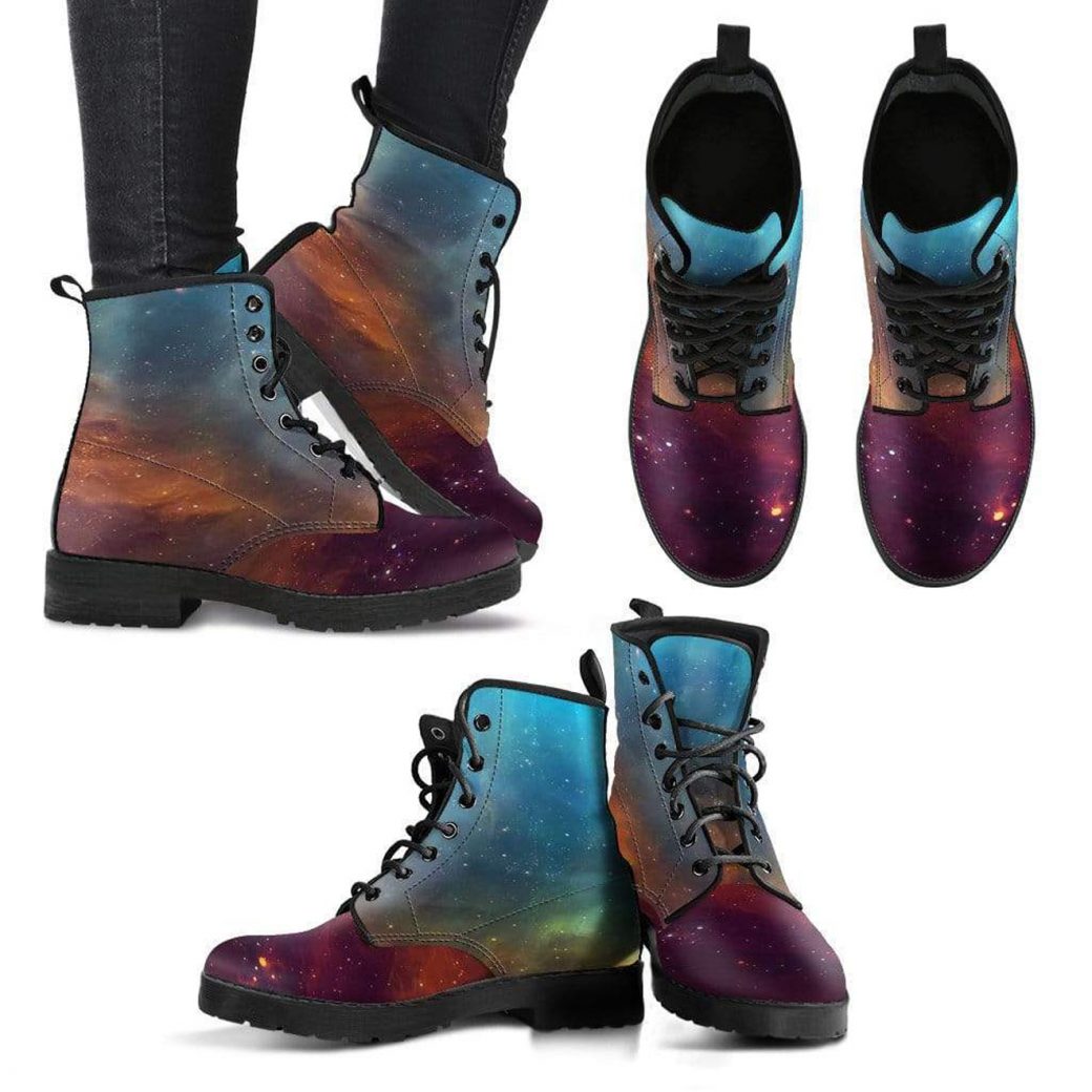 Beautiful Universe Boots | Vegan Leather Lace Up Printed Boots For Women