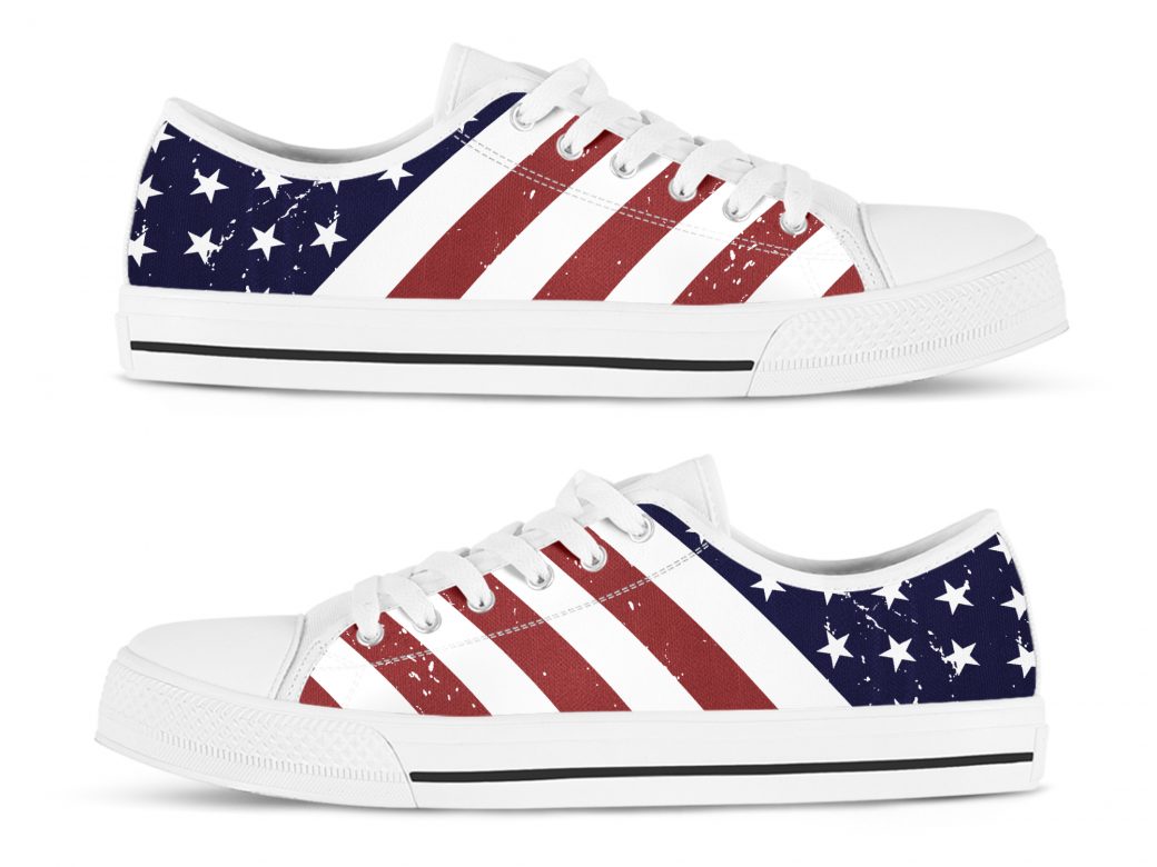 US Flag Shoes | Custom Low Tops Sneakers For Kids & Adults