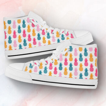 Vibrant Pineapple Shoes | Custom High Top Sneakers For Kids & Adults