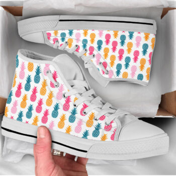 Vibrant Pineapple Shoes | Custom High Top Sneakers For Kids & Adults