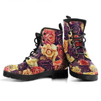 Vintage Roses Dried Leather Boots For Women