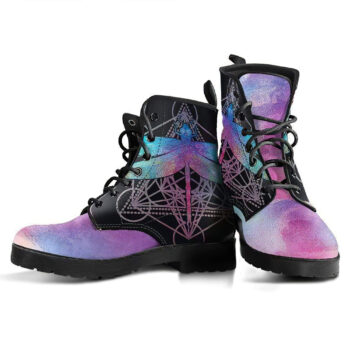 Watercolor Dragonfly Mandala 2 Handcrafted Boots