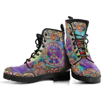 Watercolor Paisley Mandala Handcrafted Boots