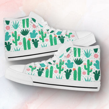 Cactus Green Shoes | Custom High Top Sneakers For Kids & Adults