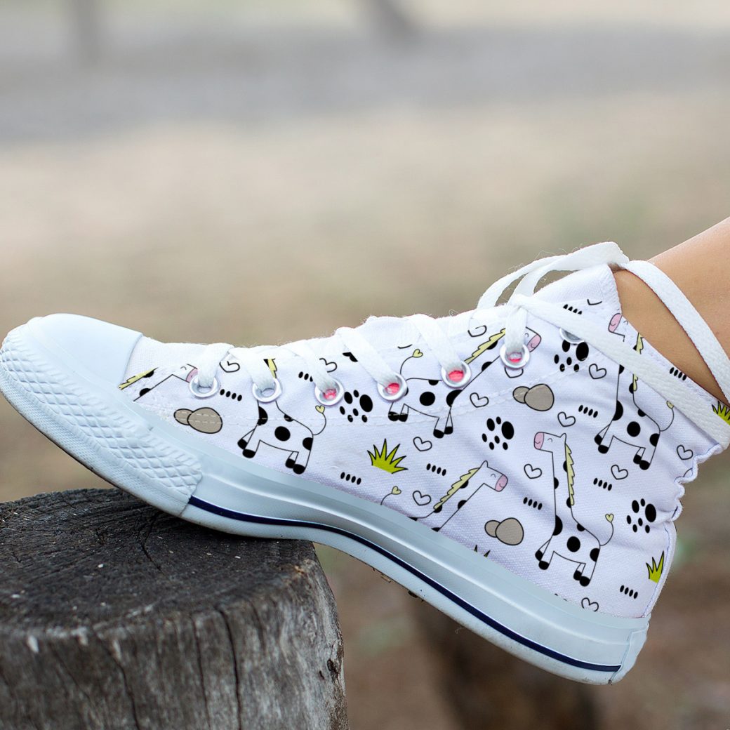 Cutest Giraffe Shoes | Custom High Top Sneakers For Kids & Adults