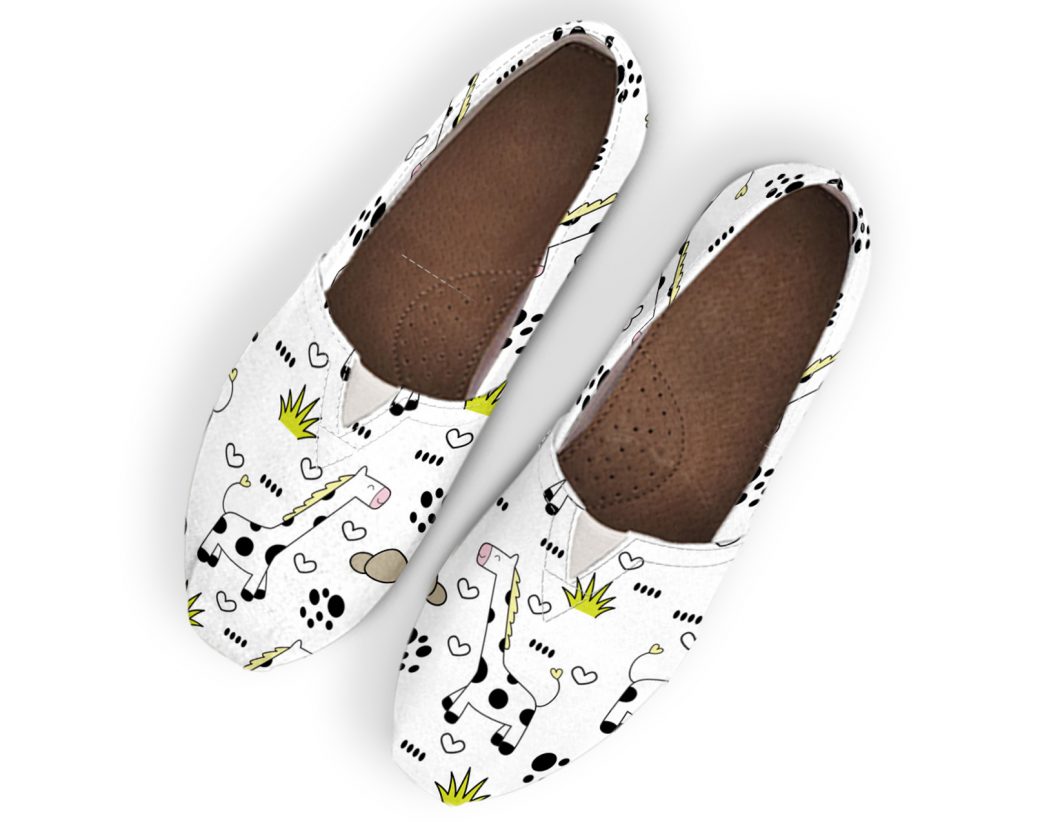 Casual Giraffe Shoes | Custom Canvas Sneakers For Kids & Adults