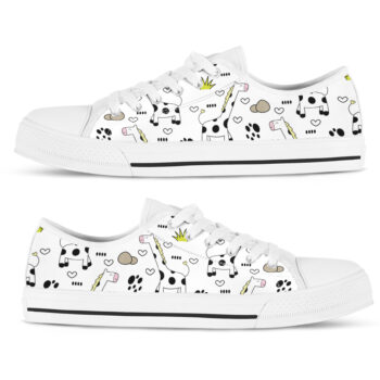 White Giraffe Shoes | Custom Low Tops Sneakers For Kids & Adults