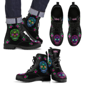 Wicked Skulls Mens Leather Boots