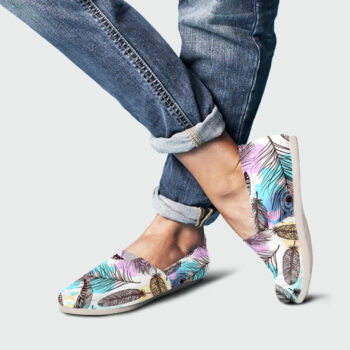 Casual Feather Print Shoes | Custom Canvas Sneakers For Kids & Adults