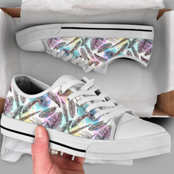 Feather Print Shoes | Custom Low Tops Sneakers For Kids & Adults