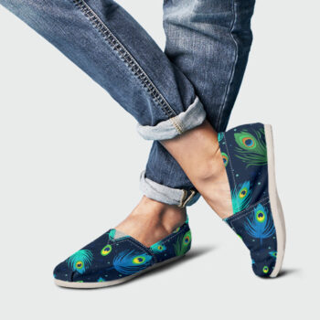 Feather Print Womens Flats | Custom Canvas Sneakers For Kids & Adults