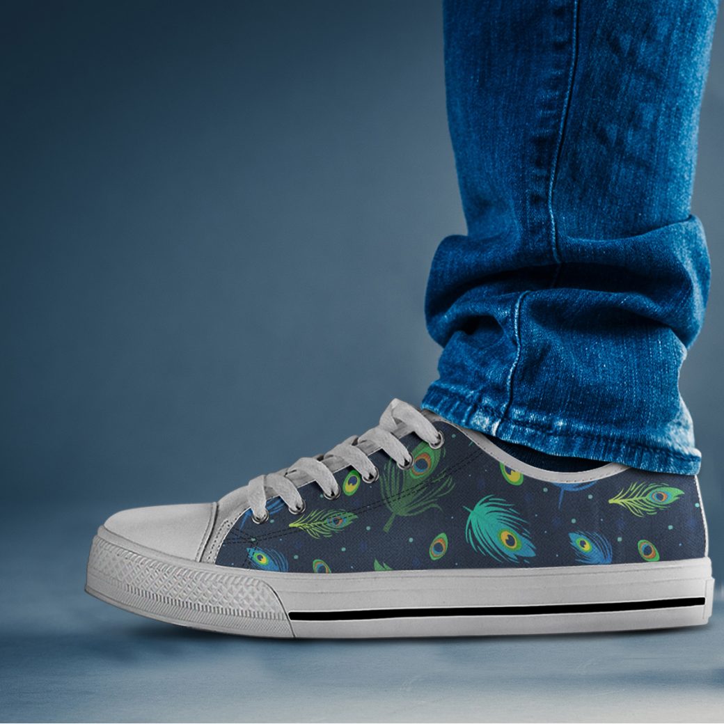 Womens Peacock Shoes | Custom Low Tops Sneakers For Kids & Adults