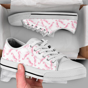 Pink Seahorse Shoes | Custom Low Tops Sneakers For Kids & Adults