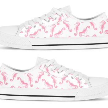 Pink Seahorse Shoes | Custom Low Tops Sneakers For Kids & Adults