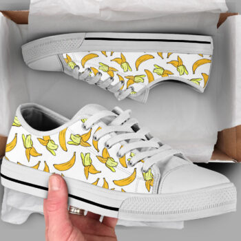 Yellow Banana Shoes | Custom Low Tops Sneakers For Kids & Adults