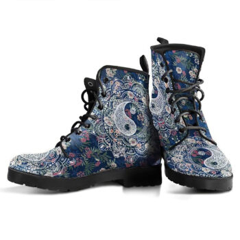 Yin Yang Floral Handcrafted Boots