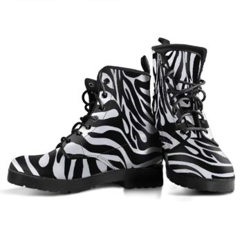 Zebra Print Custom Womens Leather Boots